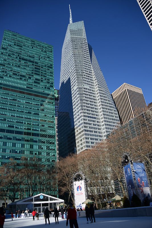 New York City Times Square 13A Bryant Park Skating Rink, 1095 Avenue of the Americas, Bank Of America Tower